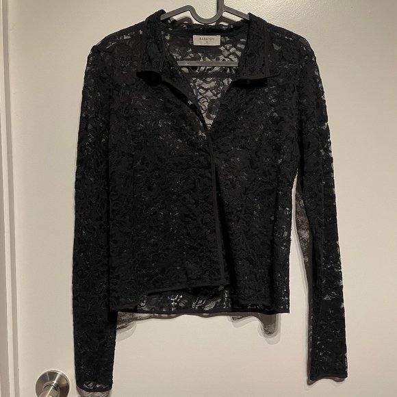 Aritzia Tops - Aritzia Babaton Lace Hopkins Blouse, Black, Size XS